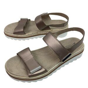 Mephisto Dominica Slingback Womens 42 Leather Sandals Bronze Wide Strap